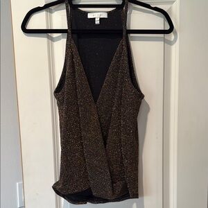 Anthropologie Brown Sleeveless Wrap Tank Top